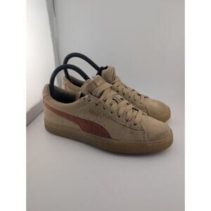 Puma 4.5c Tan Suede Sneakers Kids Beige Brown Shoes 4.5 C Flat Skater Casual